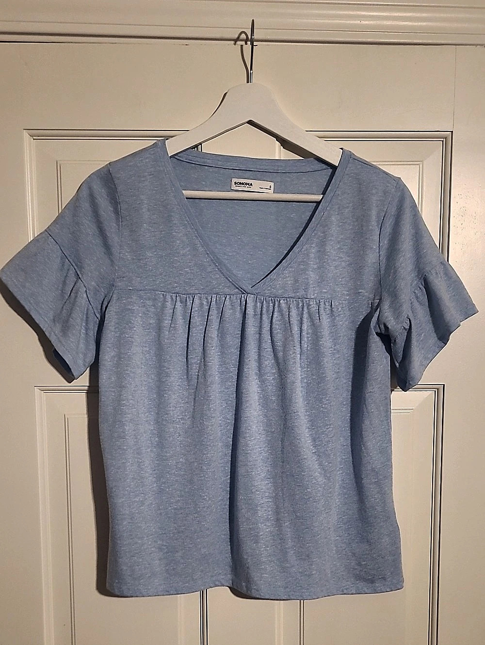 Sonoma Women'Small Short Sleeve Top in Blue Size Small Like New
